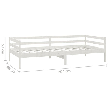 Slaapbank Met Lades Massief Grenenhout 90X200 Cm Wit