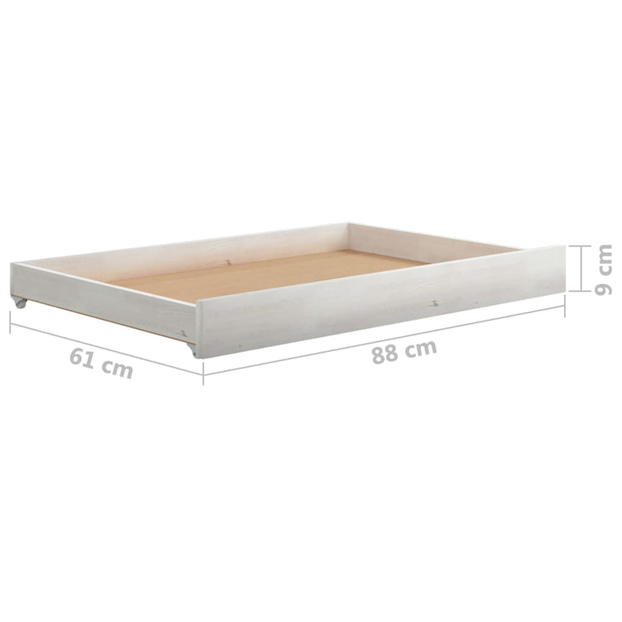 Slaapbank Met Lades Massief Grenenhout 90X200 Cm Wit
