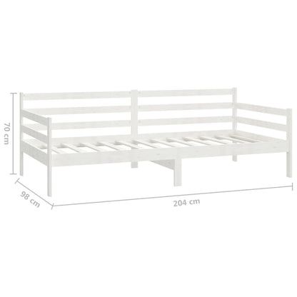 Slaapbank Met Lades Massief Grenenhout 90X200 Cm Wit