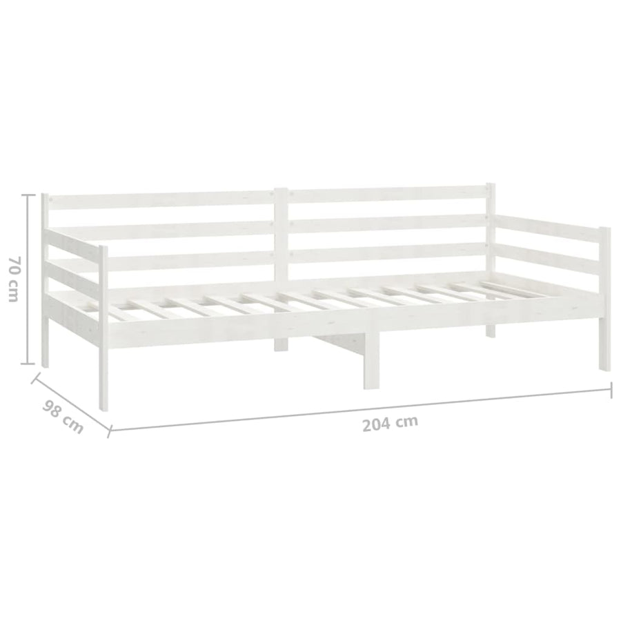 Slaapbank Met Lades Massief Grenenhout 90X200 Cm Wit