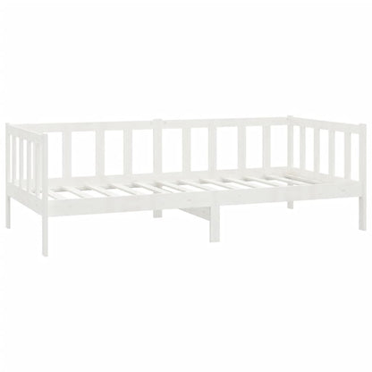 Slaapbank Met Lades Massief Grenenhout 90X200 Cm Wit