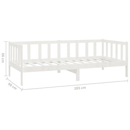 Slaapbank Met Lades Massief Grenenhout 90X200 Cm Wit