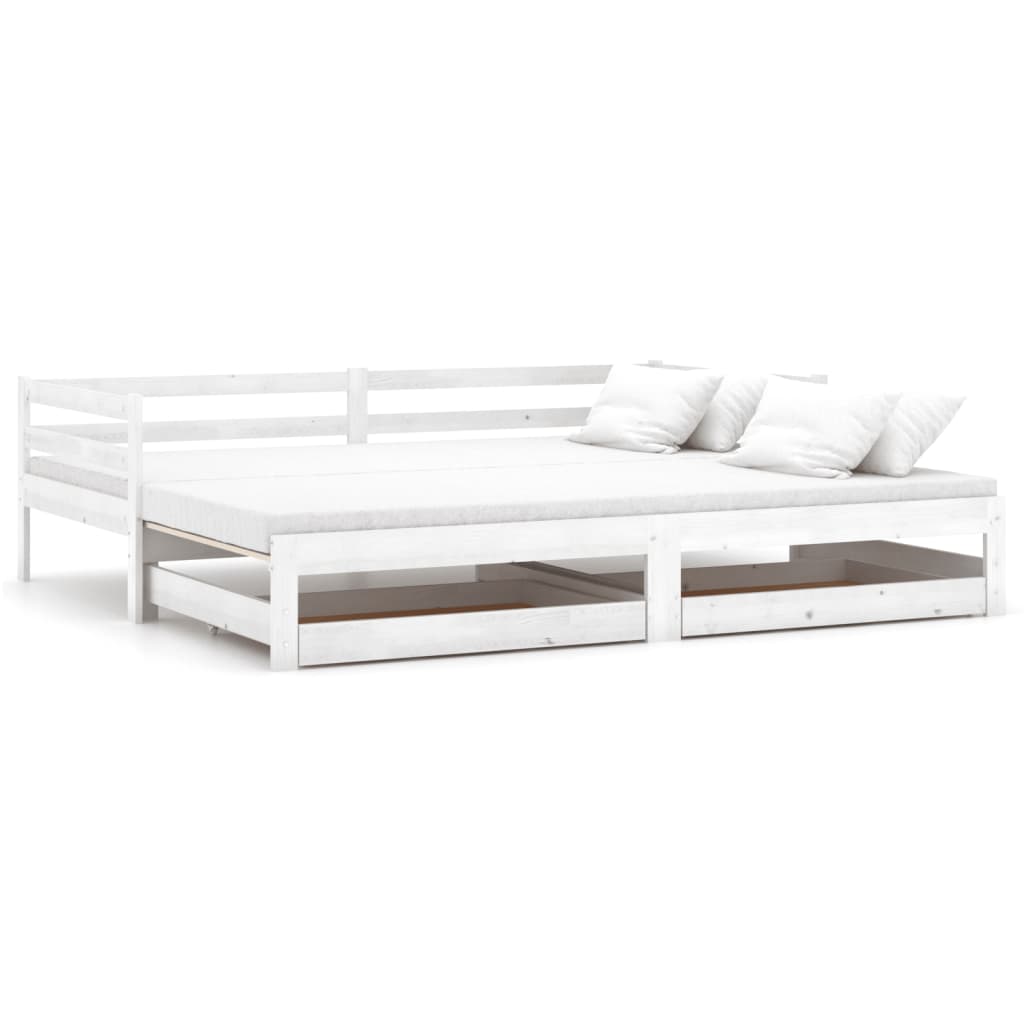 Slaapbank Uitschuifbaar Massief Grenenhout 2X(90X200) Cm