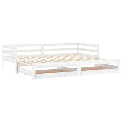 Slaapbank Uitschuifbaar Massief Grenenhout 2X(90X200) Cm