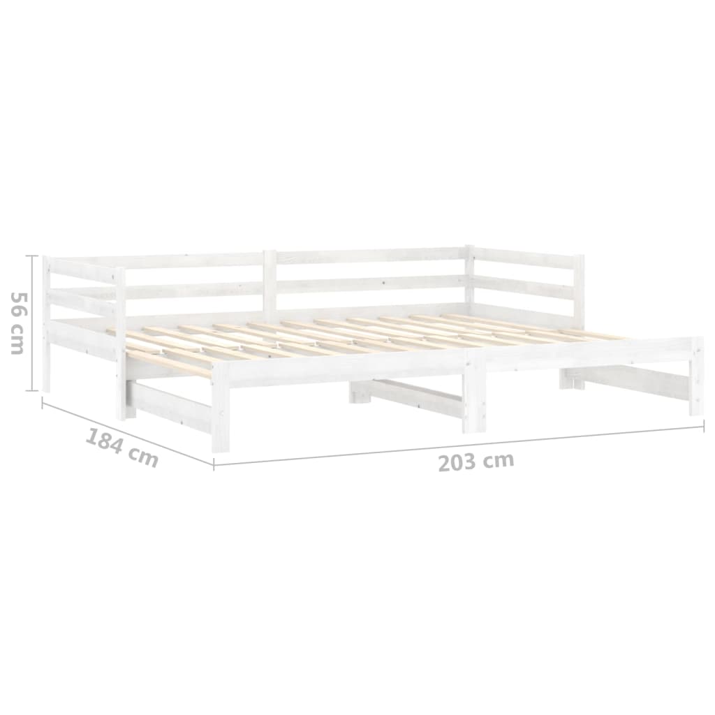 Slaapbank Uitschuifbaar Massief Grenenhout 2X(90X200) Cm