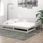 Slaapbank massief grenenhout wit 2x (90x200) cm