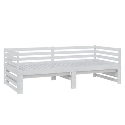 Slaapbank Uitschuifbaar Massief Grenenhout 2X(90X200) Cm Wit