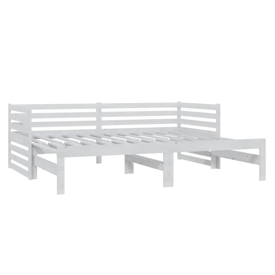 Slaapbank Uitschuifbaar Massief Grenenhout 2X(90X200) Cm Wit