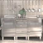 Keukenkast roestvrij staal 50x60x95 cm 3 lades