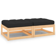 Voetenbank tuin 2 st massief grenenhout 70x70x30 cm
