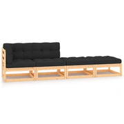 Loungeset massief grenenhout 4-delig