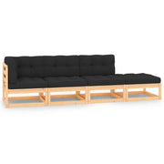 Loungeset massief grenenhout 4-delig