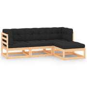 Loungeset 4-delig massief grenenhout