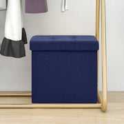 Opbergkruk 38x38x38 cm blauw kunstlinnen