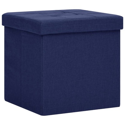 Opbergkrukken Inklapbaar Kunstlinnen 2 Blauw