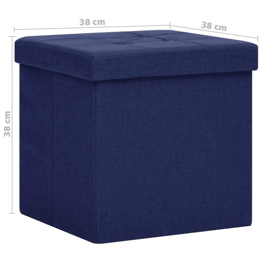 Opbergkrukken Inklapbaar Kunstlinnen 2 Blauw
