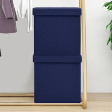 Opbergkrukken Inklapbaar Kunstlinnen 2 Blauw