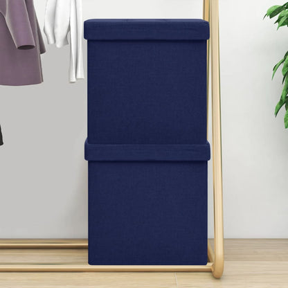 Opbergkrukken Inklapbaar Kunstlinnen 2 Blauw