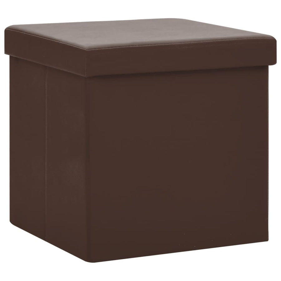 Opbergkrukken Inklapbaar Pvc 2 Bruin