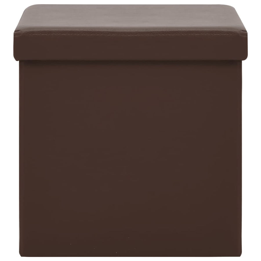 Opbergkrukken Inklapbaar Pvc 2 Bruin