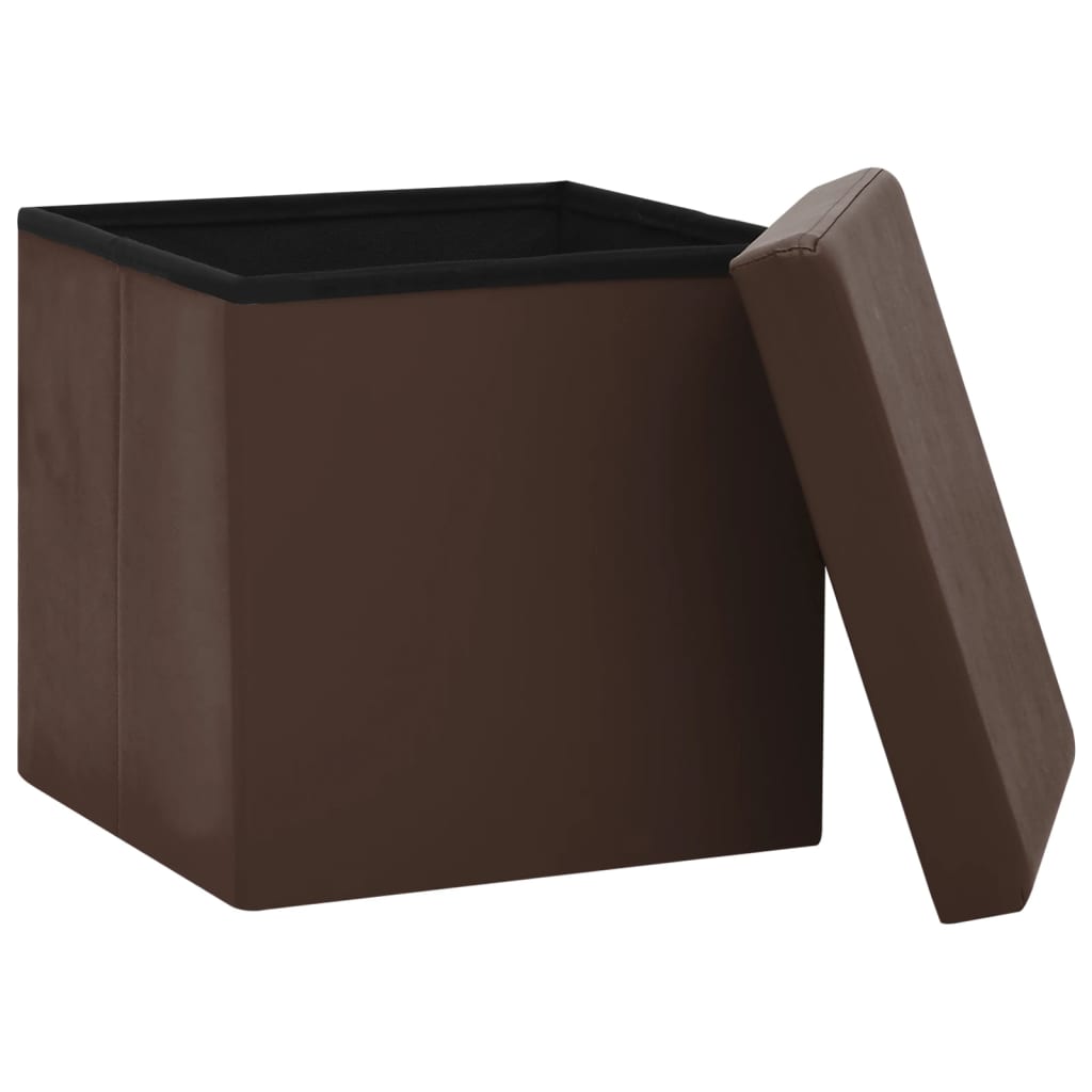 Opbergkrukken Inklapbaar Pvc 2 Bruin