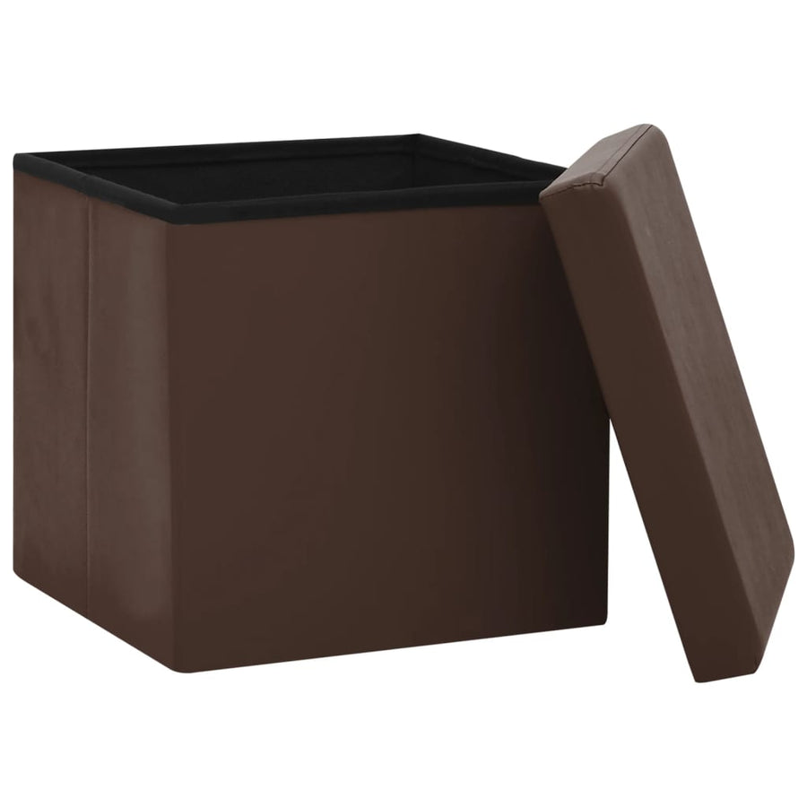 Opbergkrukken Inklapbaar Pvc 2 Bruin