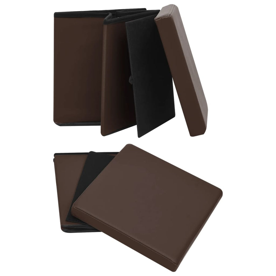 Opbergkrukken Inklapbaar Pvc 2 Bruin