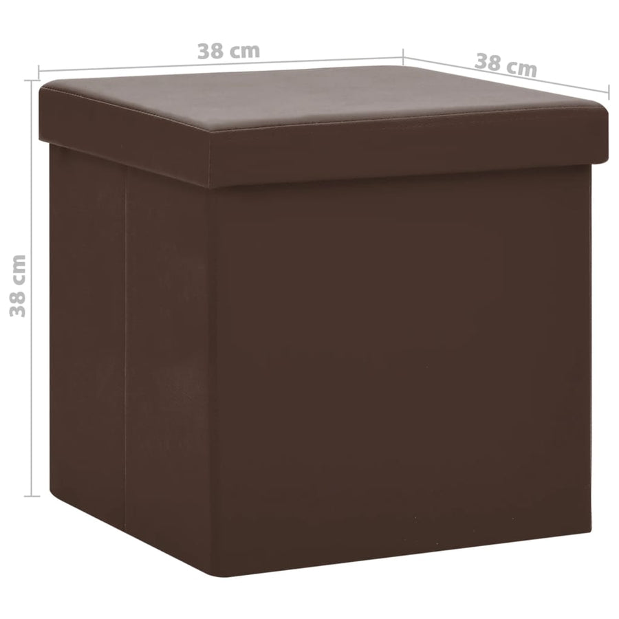 Opbergkrukken Inklapbaar Pvc 2 Bruin