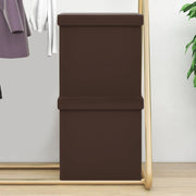 Storage Ottomans Foldable PVC 2 Brown