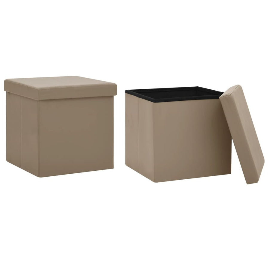 Opbergkrukken Inklapbaar Pvc Kleurig 2 Cappuccino