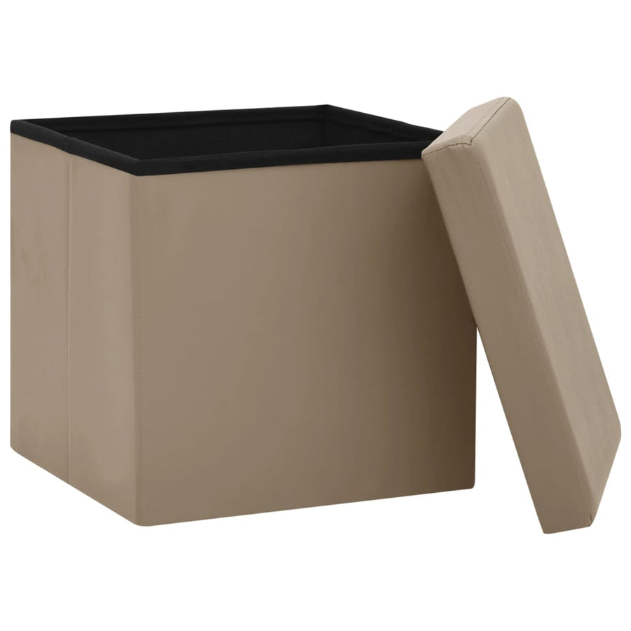 Opbergkrukken Inklapbaar Pvc Kleurig 2 Cappuccino