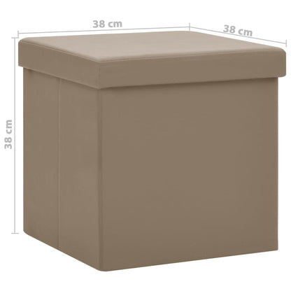Opbergkrukken Inklapbaar Pvc Kleurig 2 Cappuccino