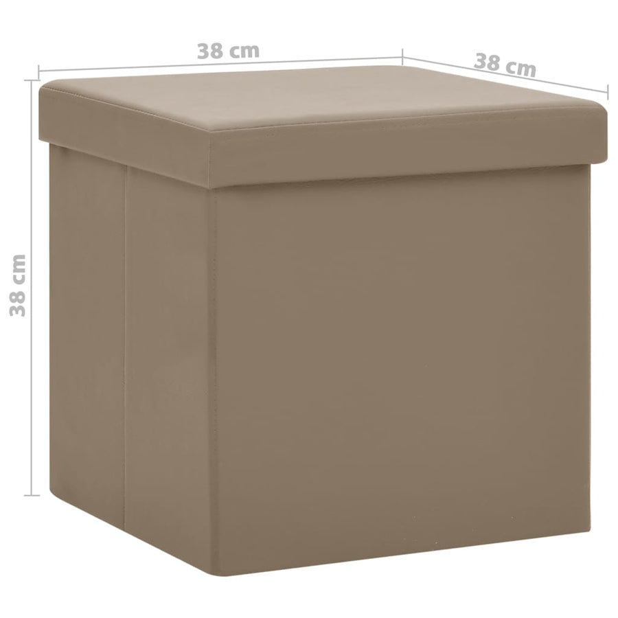 Opbergkrukken Inklapbaar Pvc Kleurig 2 Cappuccino