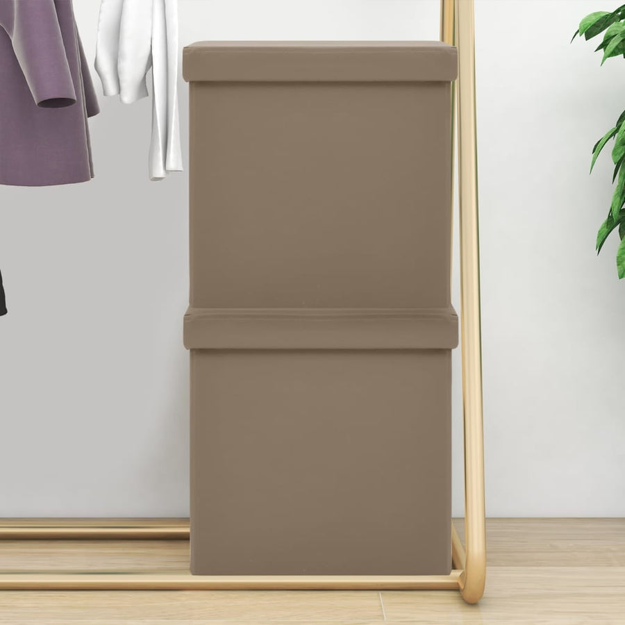 Opbergkrukken Inklapbaar Pvc Kleurig 2 Cappuccino