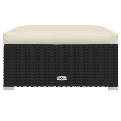 4-Delige Loungeset Met Kussens Poly Rattan Zwart En Crème 1