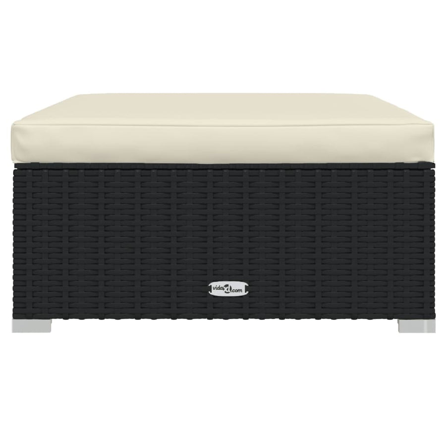 4-Delige Loungeset Met Kussens Poly Rattan Zwart En Crème 1