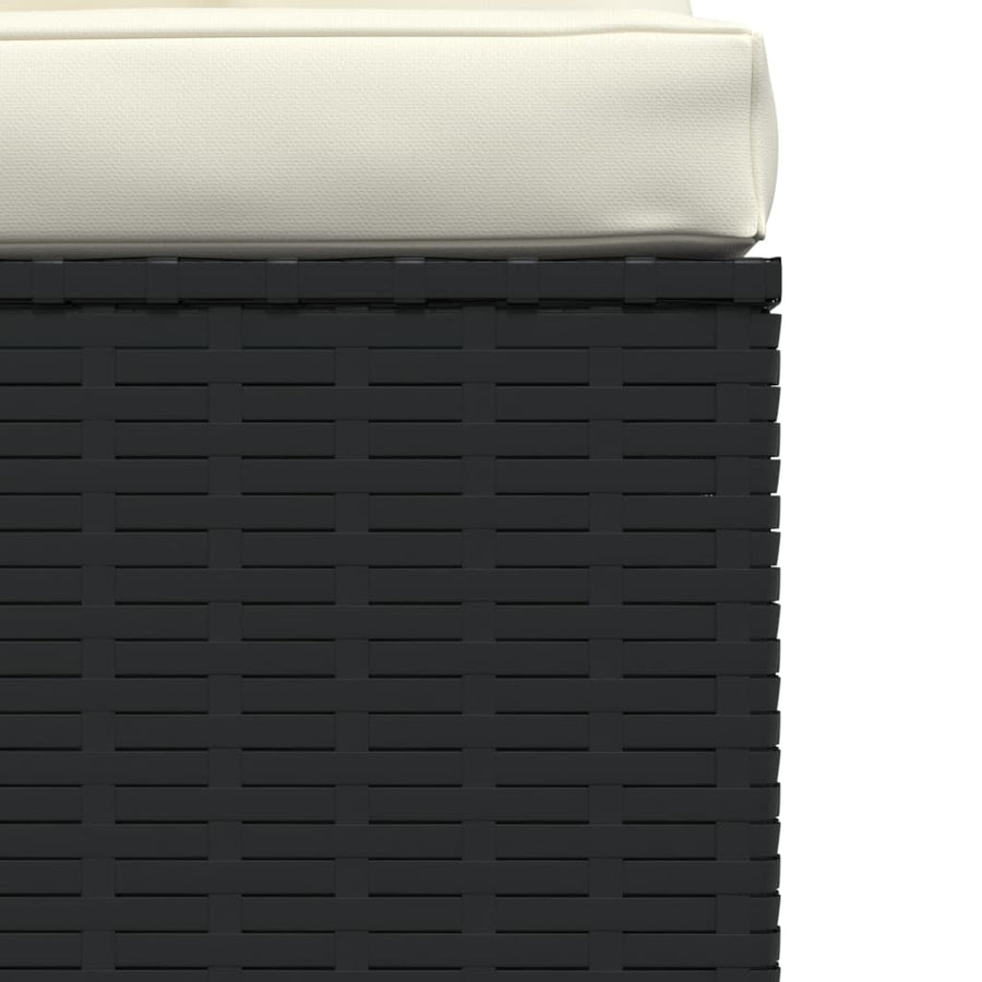 Met Kussens Poly Rattan Zwart en crème Driezitsbank