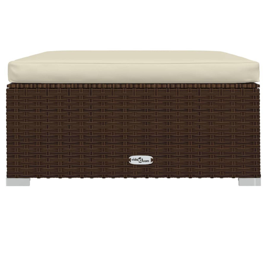 Met Kussen 70X70X30 Cm Poly Rattan Bruin en crème