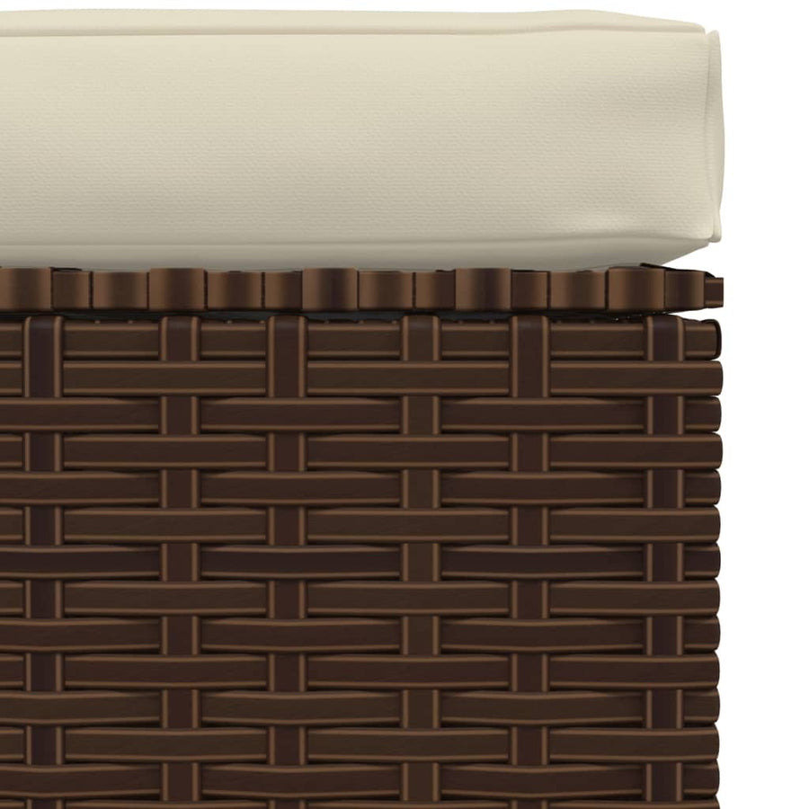 Met Kussen 70X70X30 Cm Poly Rattan Bruin en crème
