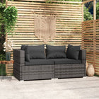 Tweezitsbank poly rattan grijs 140x70x60,5 cm