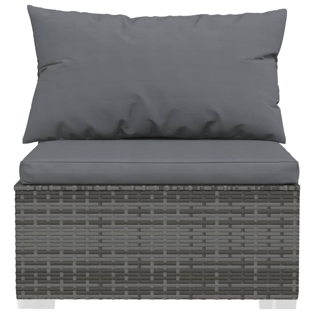 Driezitsbank Met Kussens Poly Rattan Grijs En Antraciet 1 1