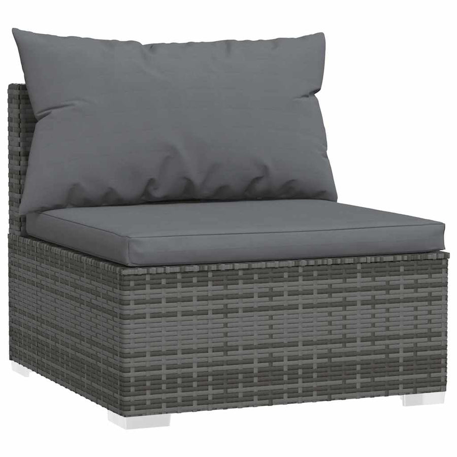 4-Delige Loungeset Met Kussens Poly Rattan Grijs En Antraciet 1