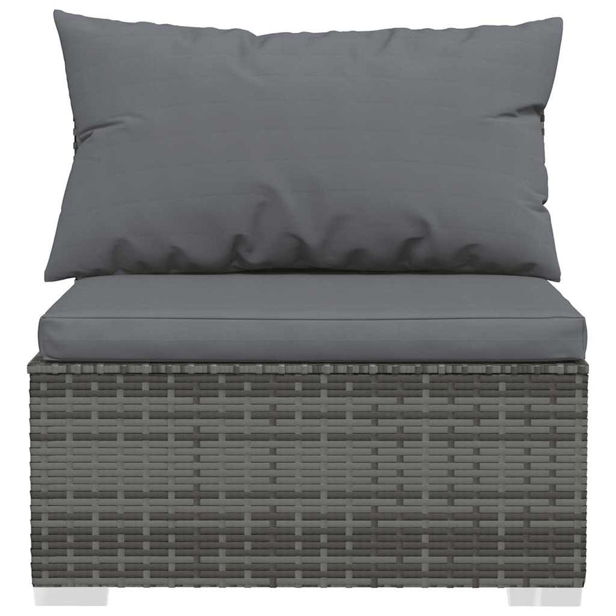 4-Delige Loungeset Met Kussens Poly Rattan Grijs En Antraciet 1