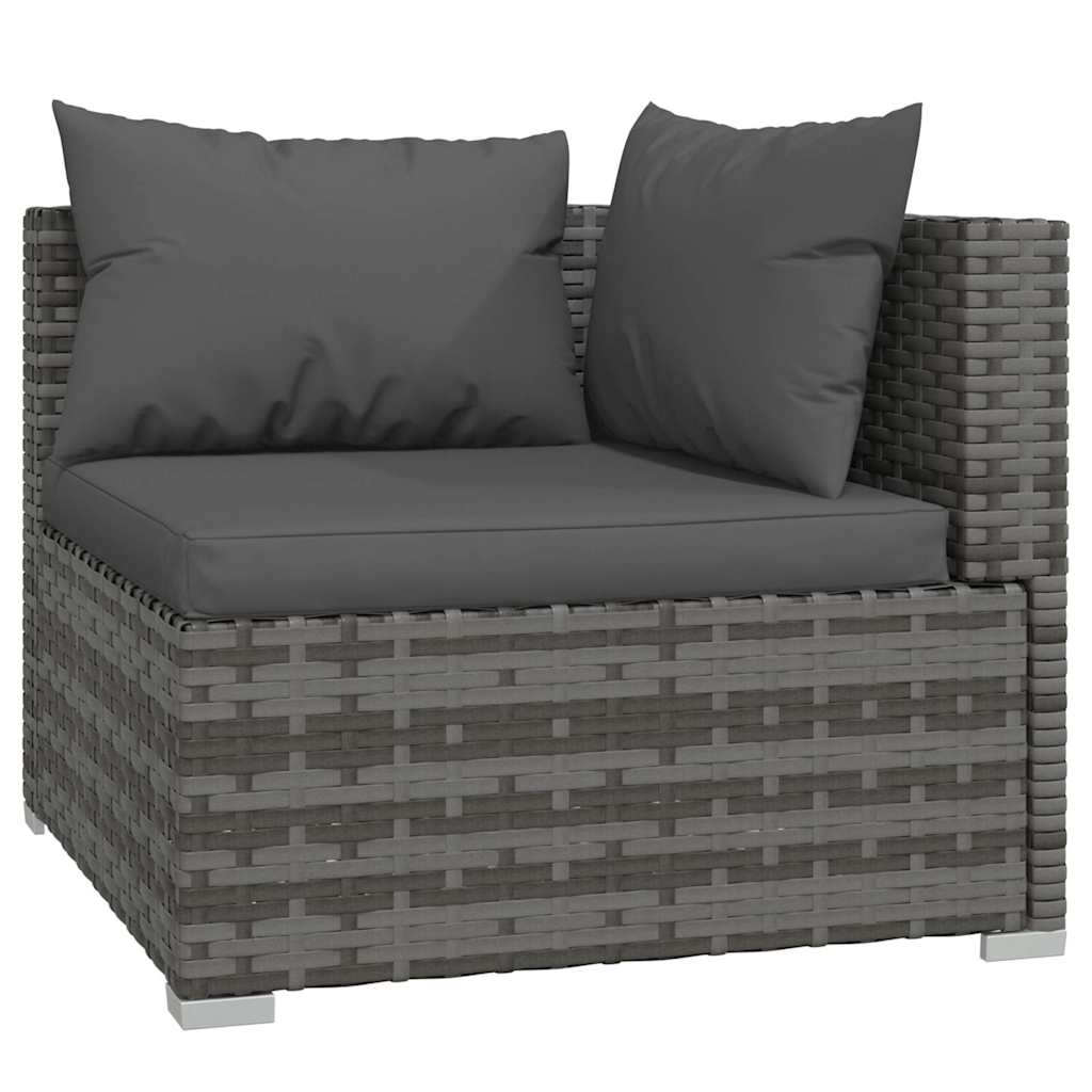 4-Delige Loungeset Met Kussens Poly Rattan Grijs En Antraciet 1