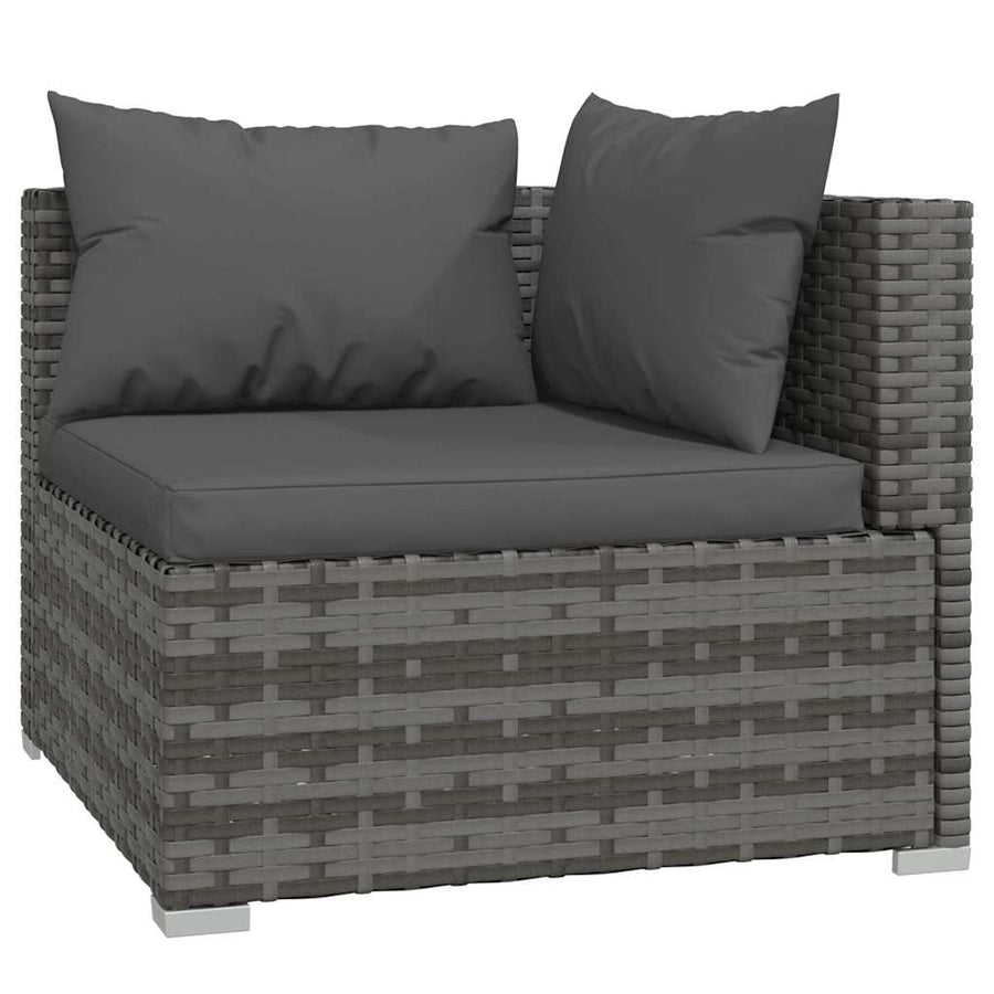 4-Delige Loungeset Met Kussens Poly Rattan Grijs En Antraciet 1