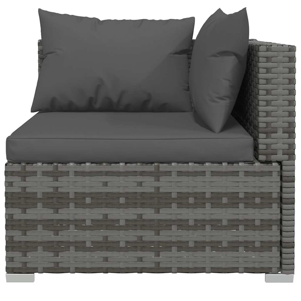 4-Delige Loungeset Met Kussens Poly Rattan Grijs En Antraciet 1