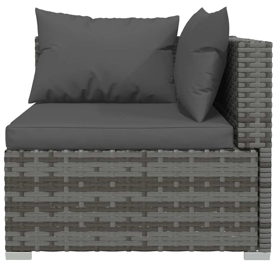 4-Delige Loungeset Met Kussens Poly Rattan Grijs En Antraciet 1