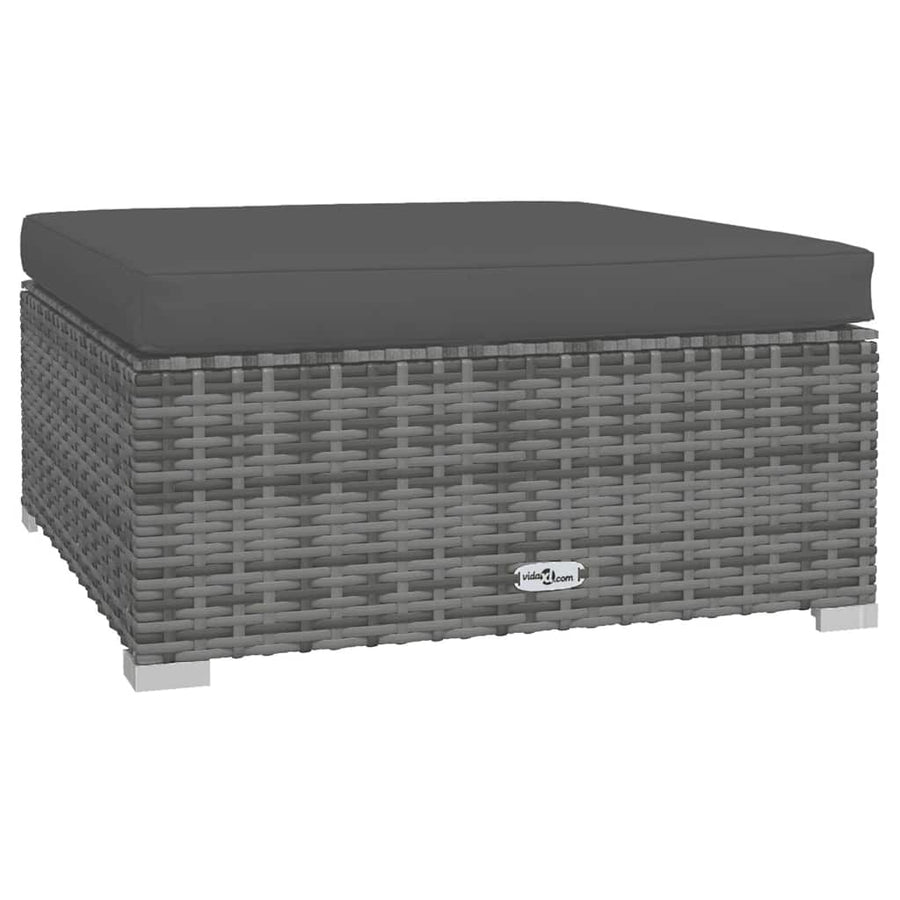 4-Delige Loungeset Met Kussens Poly Rattan Grijs En Antraciet 1