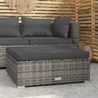 Voetenbank tuin 70x70x30 cm poly rattan grijs