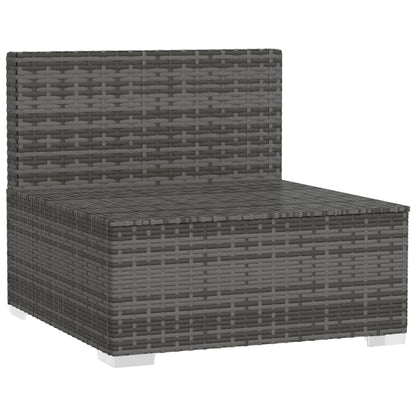 Tuin Met Kussens Poly Rattan Grijs en antraciet